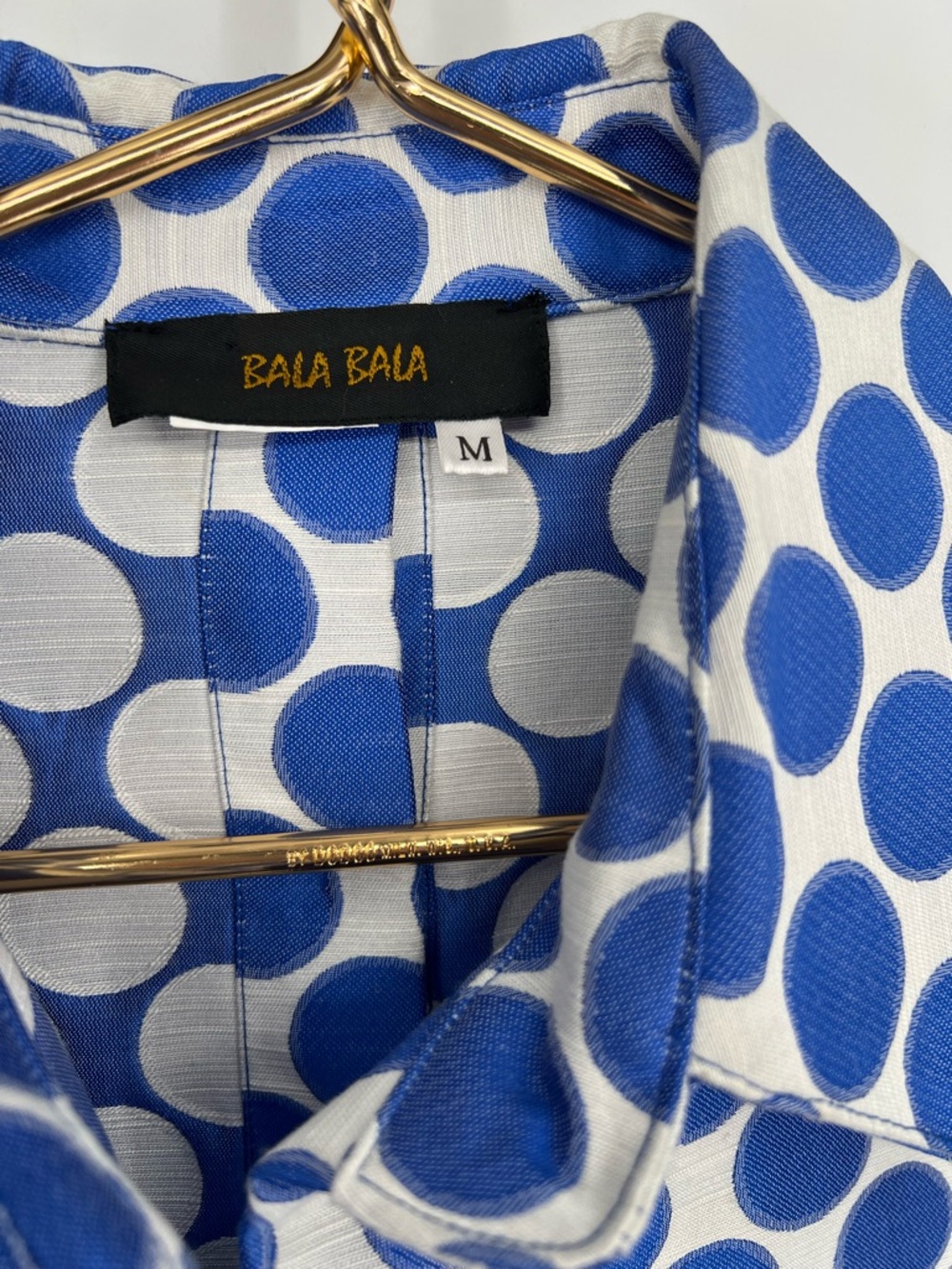 Bala Bala Jacket‎ Coat Lightweight Festive Polka Dot Blue Swing Jacket Toggle - Picture 5 of 13